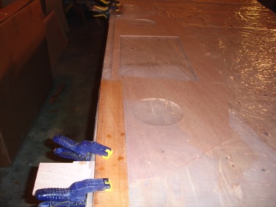  1/25/11 - Small parts of bulkhead 10 are glued in place.  