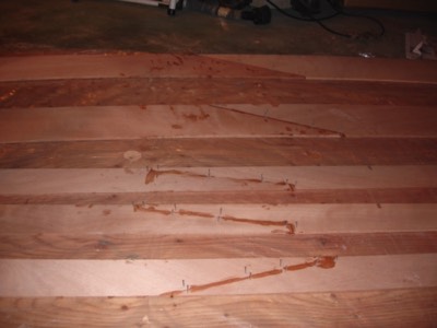  2/9/11 - The side decks and coamings are glued to full length. 