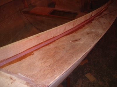  A fillet is applied around the upper coaming piece.   