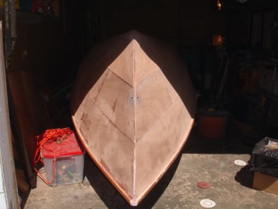  Half the hull is sanded. 