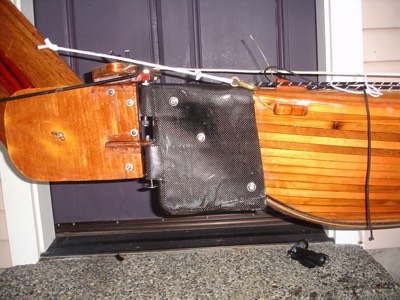  12/13/08 - After some sea trials a reinforced carbon fiber end cap was built as a rudder mount. 