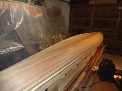  3/5/16 - The hull is sanded and ready for fiberglass. 