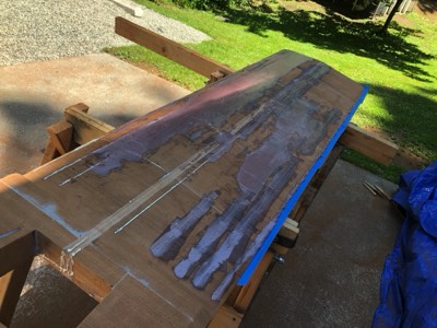  6/26/20 - Low areas on the keel are filled with epoxy. 